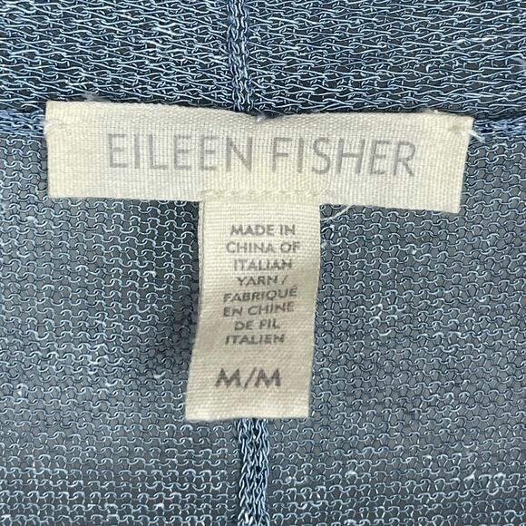 Eileen Fisher M Blue Sparkle Linen Blend Long Line‎ Cardigan Old Money Fairycore - Picture 5 of 5